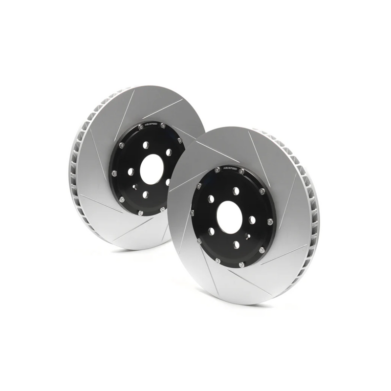 NEUSPEED 2-Piece 357mm Rear Slotted Brake Rotors | MK8 R · 8Y S3