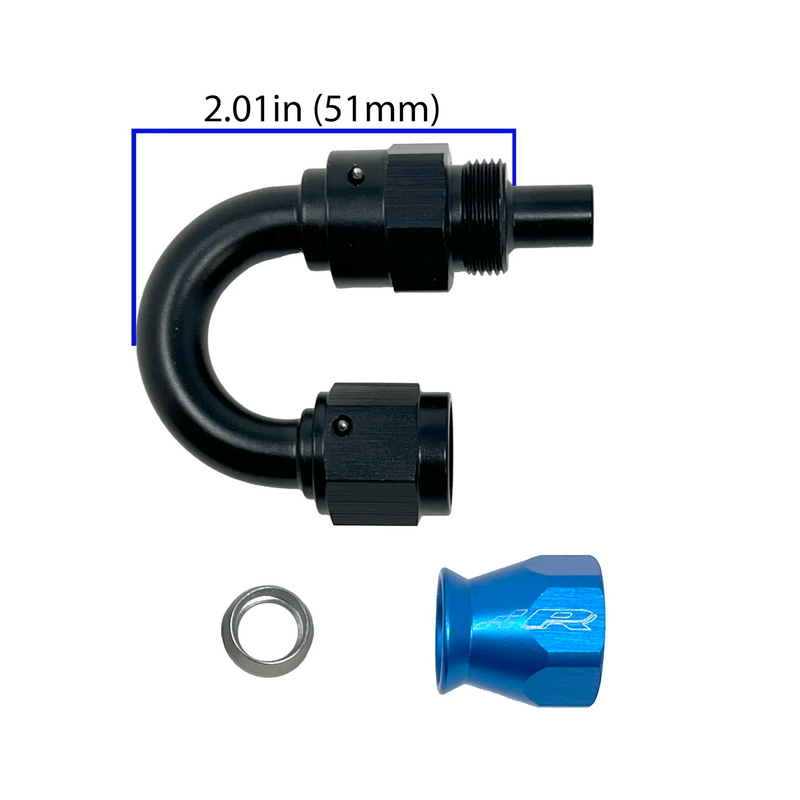 Precision Raceworks 180 Degree PTFE to 6AN Female Flare Fuel Line Fitting | VW · Audi · BMW